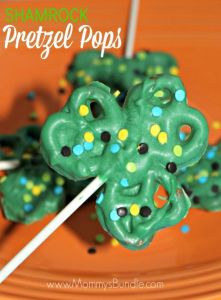 St Patricks Day pretzel pops
