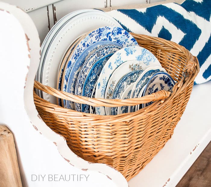 diy basket ideas vintage dishes